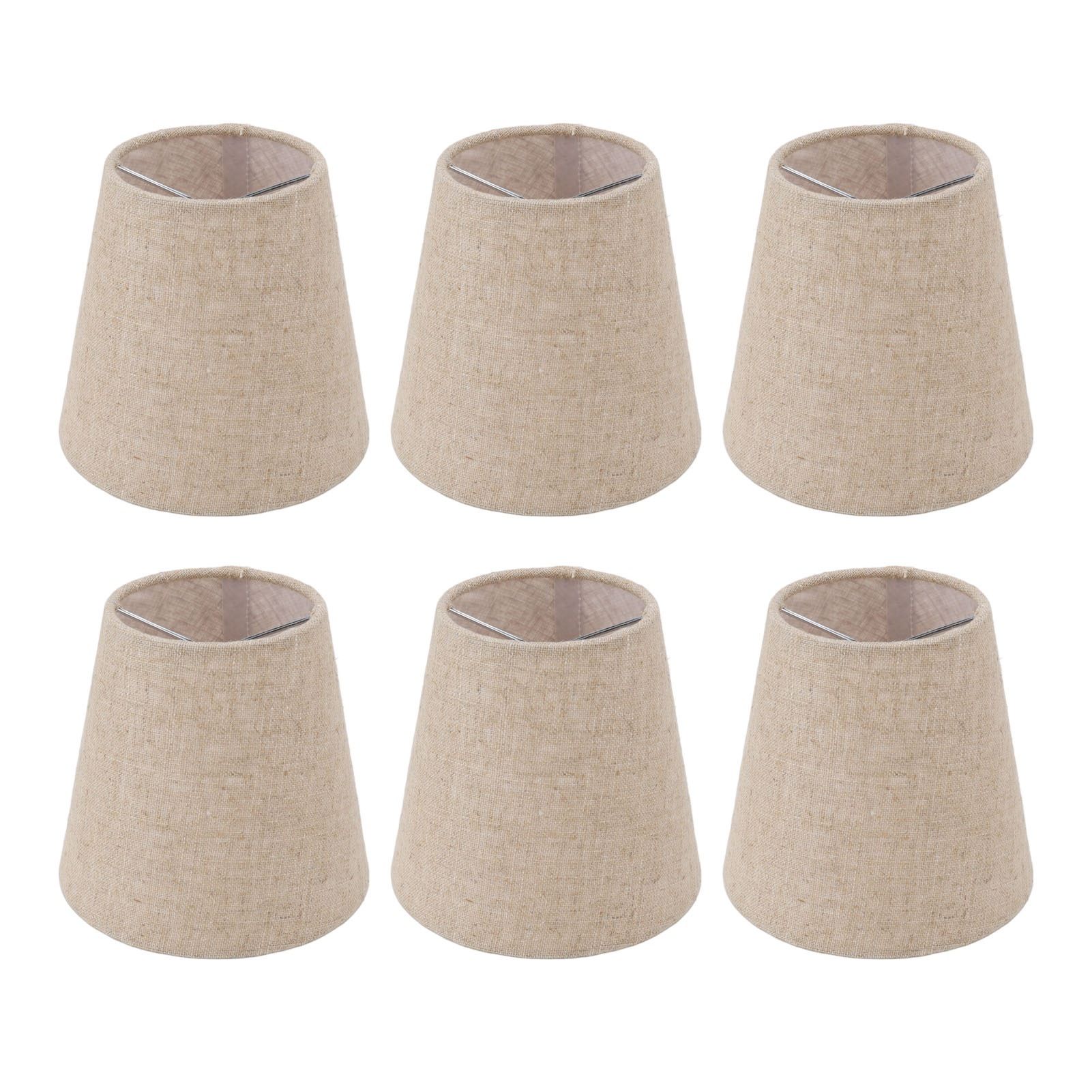 6Pcs Small Lamp Shade Clip On Drum Linen Fabric Lampshade for Candle Bulbs Lighting Accessories - Image 6