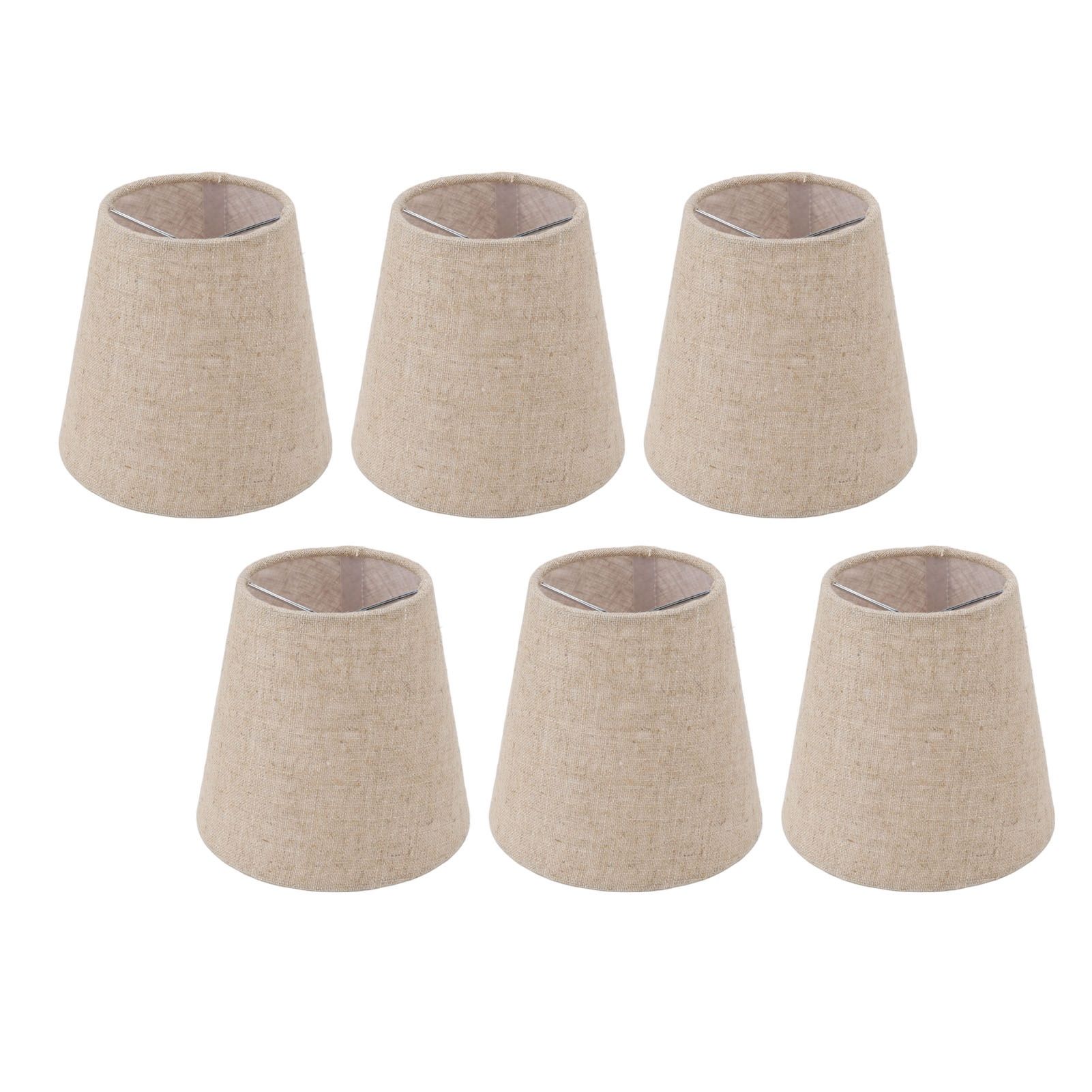 6Pcs Small Lamp Shade Clip On Drum Linen Fabric Lampshade for Candle Bulbs Lighting Accessories - Image 7