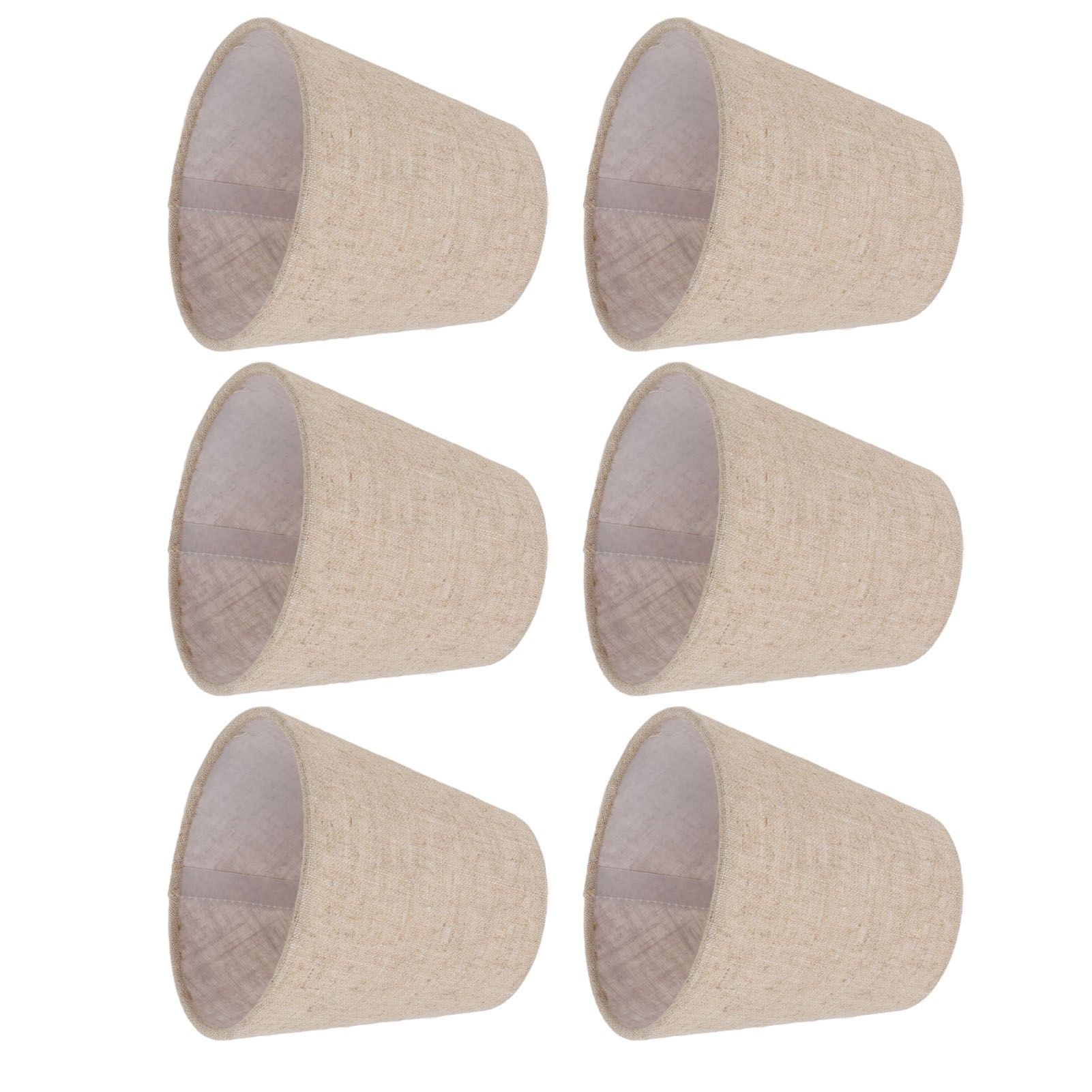 6Pcs Small Lamp Shade Clip On Drum Linen Fabric Lampshade for Candle Bulbs Lighting Accessories - Image 8
