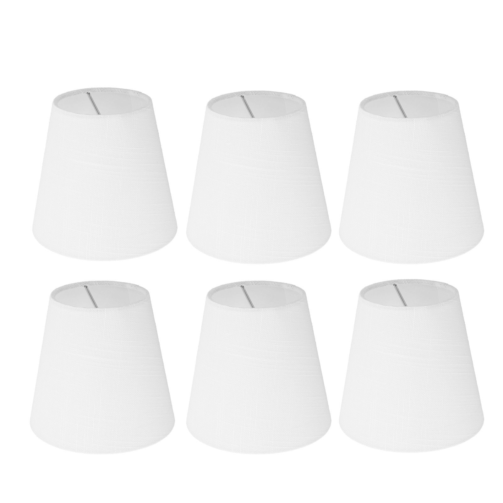 6Pcs White Fabric Lampshade Kit Modern Minimalist Lampshade for Candelabra Floor Table Chandelier Wall - Image 1