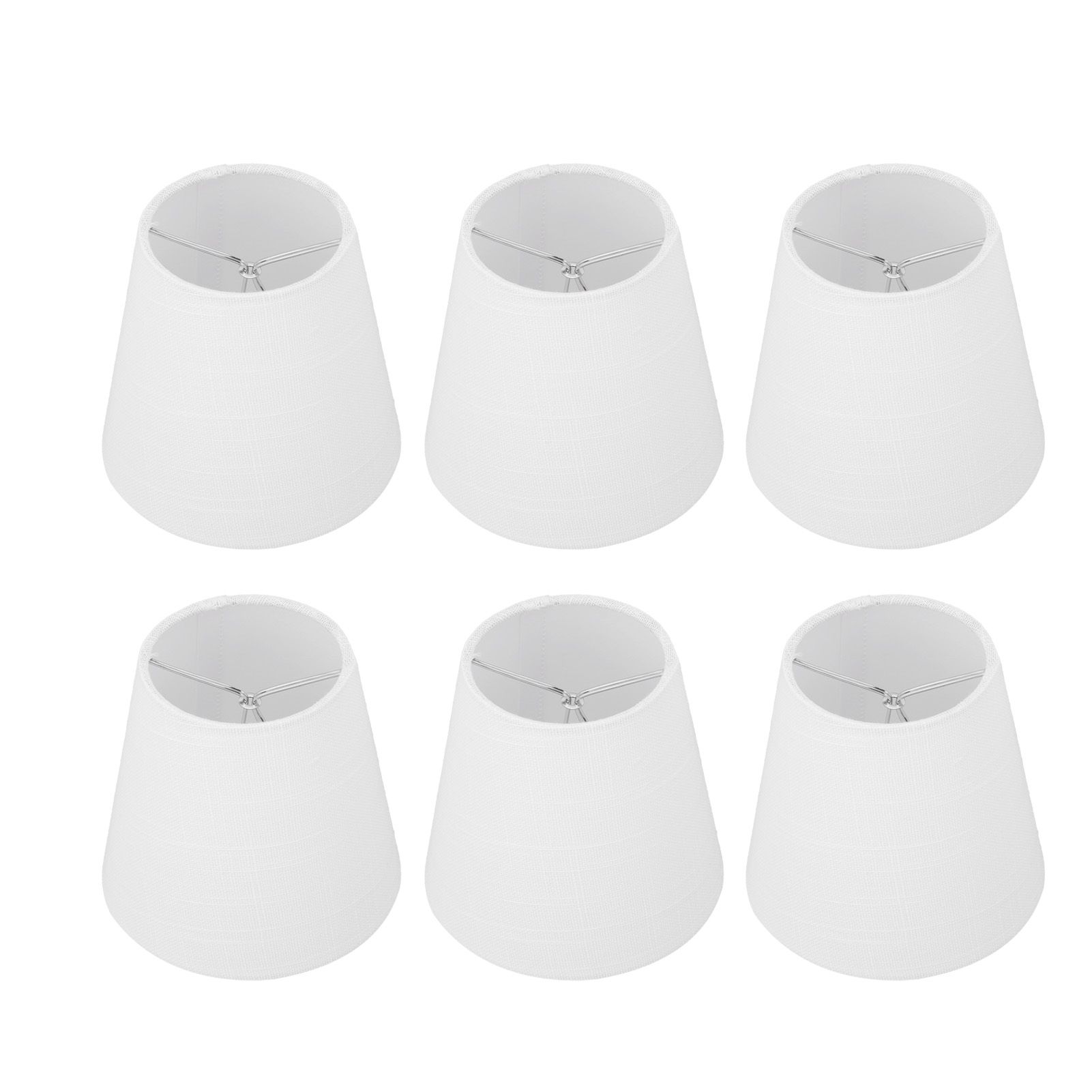 6Pcs White Fabric Lampshade Kit Modern Minimalist Lampshade for Candelabra Floor Table Chandelier Wall - Image 2