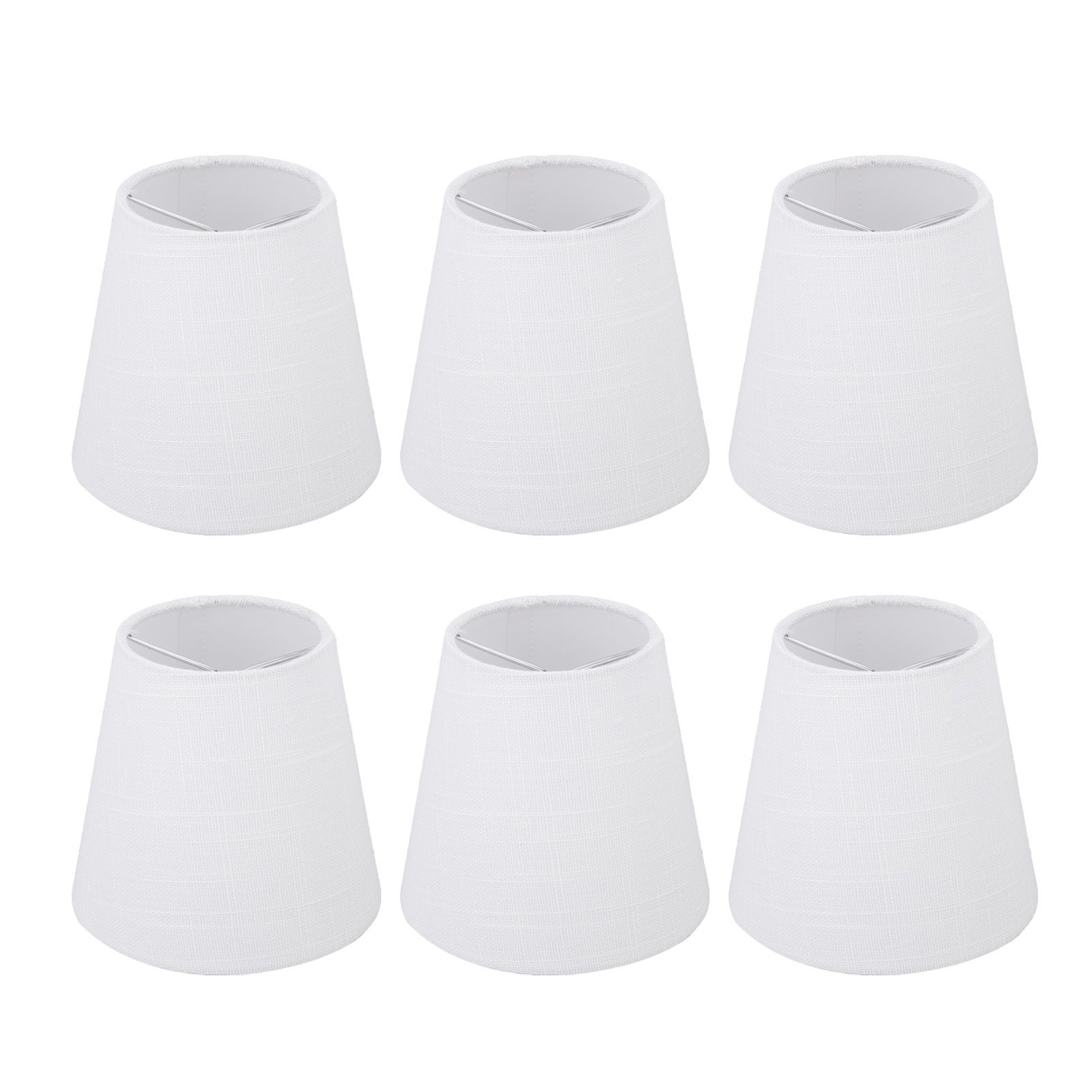 6Pcs White Fabric Lampshade Kit Modern Minimalist Lampshade for Candelabra Floor Table Chandelier Wall - Image 3