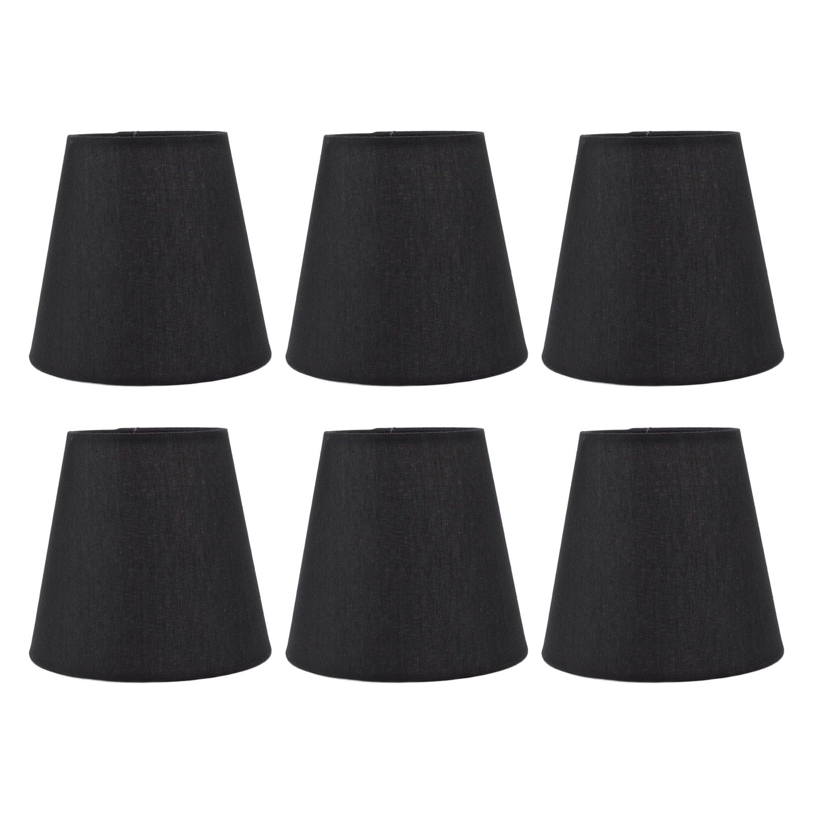 6Pcs Lampshade Lamp Shade Modern Simple Style Home Decoration Black for Small E14 Bulb - Image 1