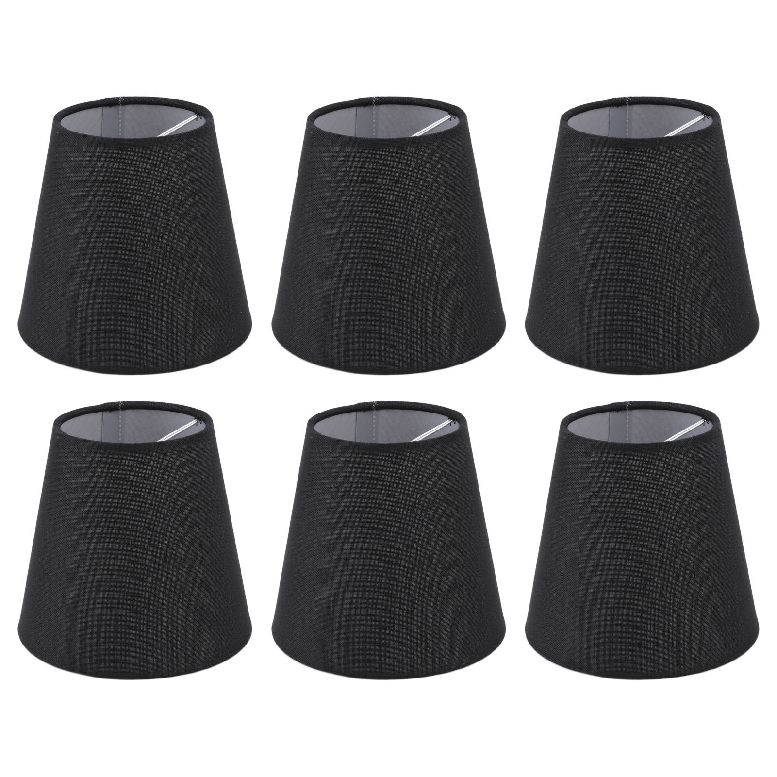 6Pcs Lampshade Lamp Shade Modern Simple Style Home Decoration Black for Small E14 Bulb - Image 2