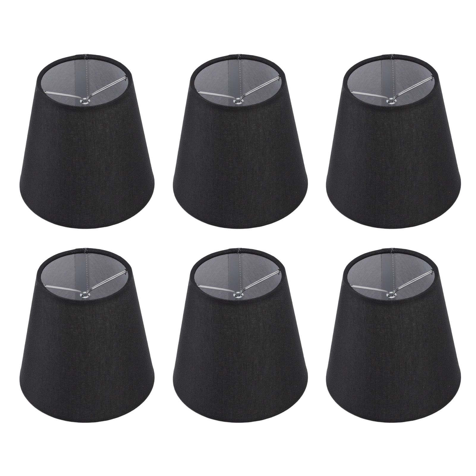 6Pcs Lampshade Lamp Shade Modern Simple Style Home Decoration Black for Small E14 Bulb - Image 3