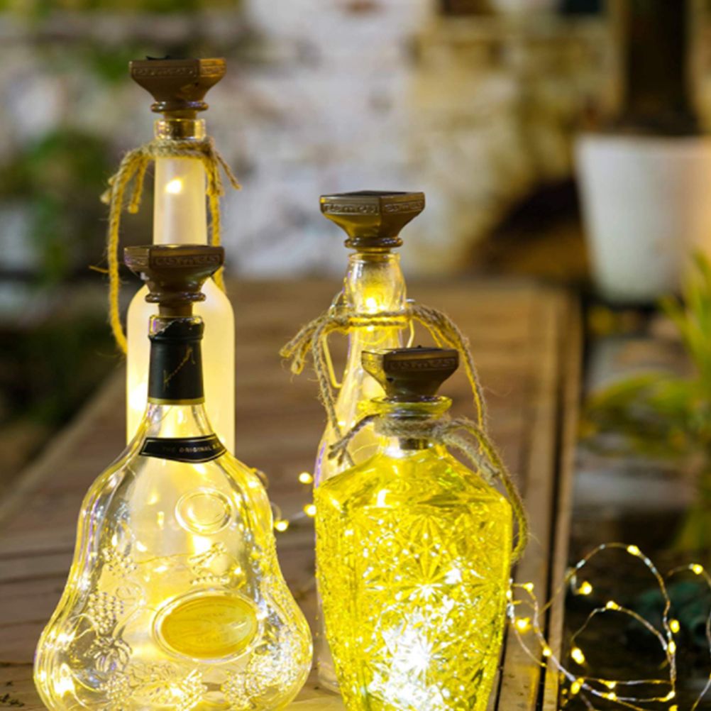 1/6 Pcs of Solar Power Wine Bottle Cork String Light 20 LED Fairy String Light - Image 1