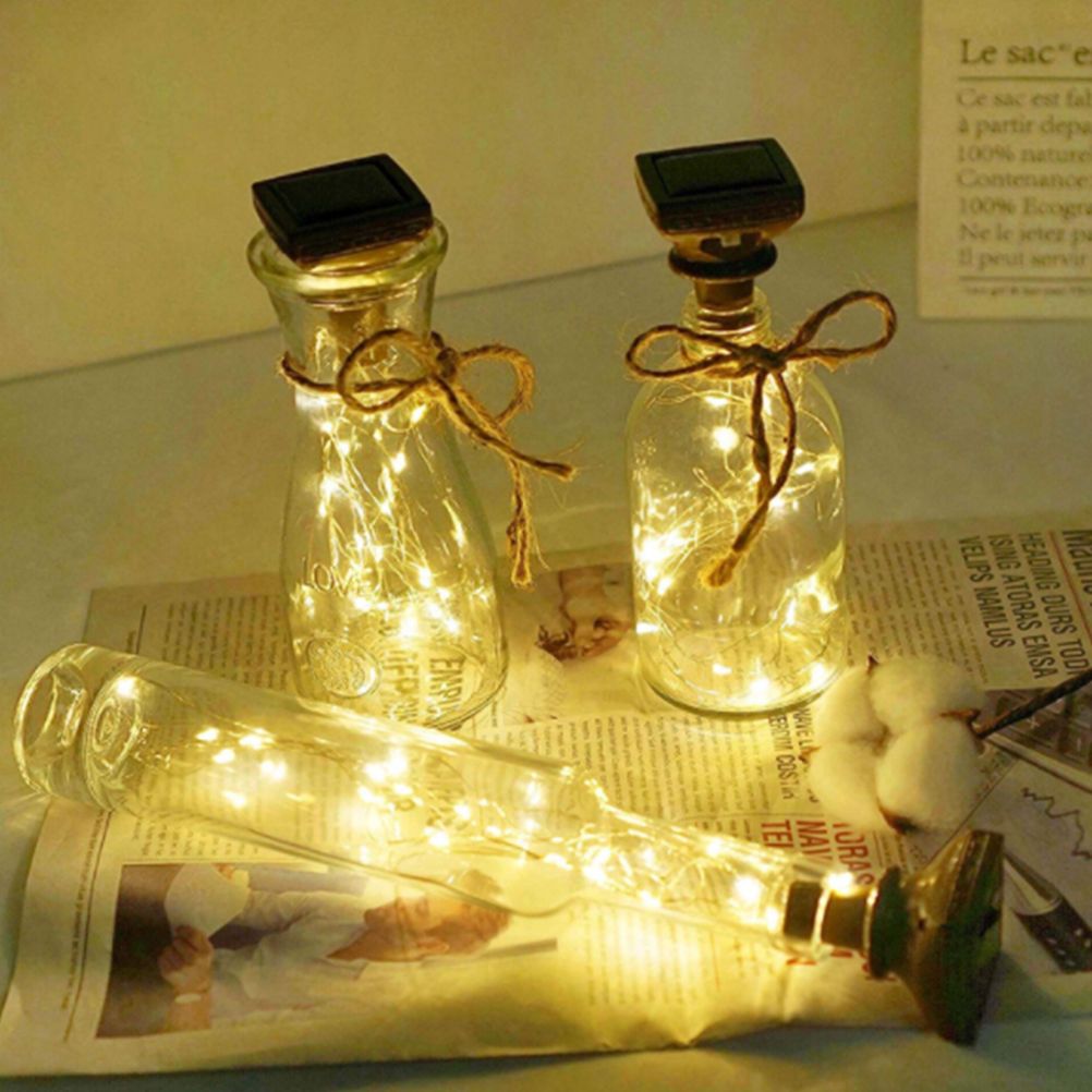 1/6 Pcs of Solar Power Wine Bottle Cork String Light 20 LED Fairy String Light - Image 3