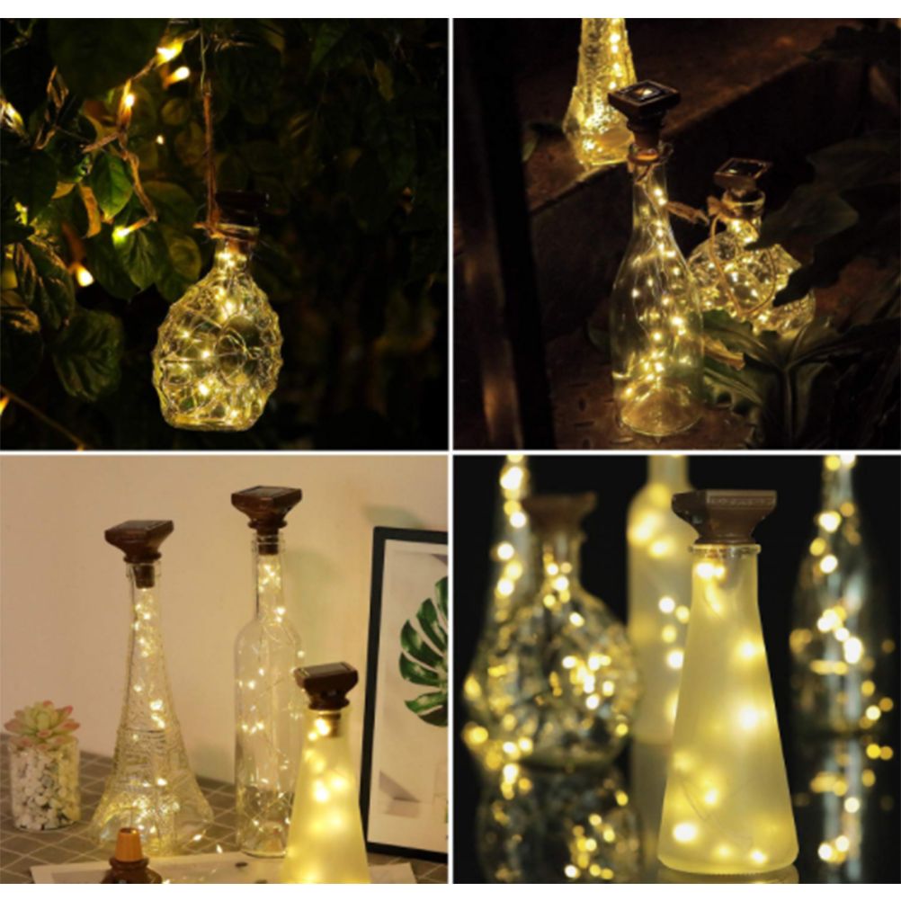 1/6 Pcs of Solar Power Wine Bottle Cork String Light 20 LED Fairy String Light - Image 6