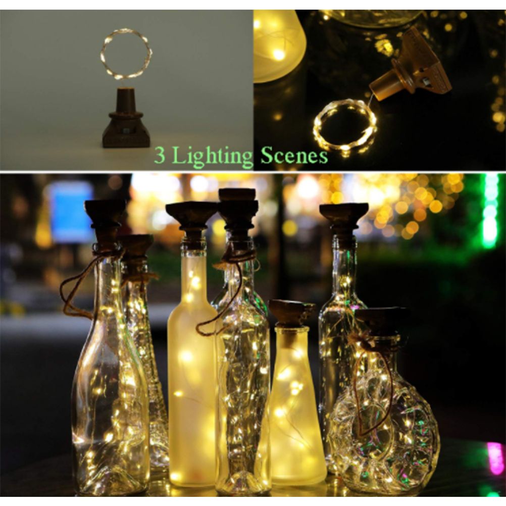1/6 Pcs of Solar Power Wine Bottle Cork String Light 20 LED Fairy String Light - Image 7