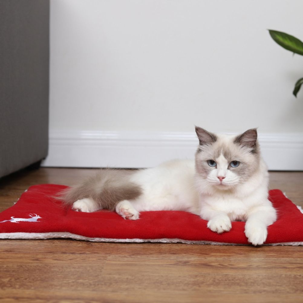 Christmas Theme Pet Cat Dog Bed Mat Pad Soft Warm Thick Kennel Cage Sofa Mat for Small Medium Large Dogs Sleeping - Image 3