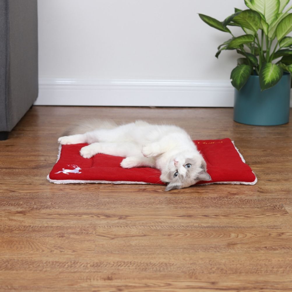 Christmas Theme Pet Cat Dog Bed Mat Pad Soft Warm Thick Kennel Cage Sofa Mat for Small Medium Large Dogs Sleeping - Image 5