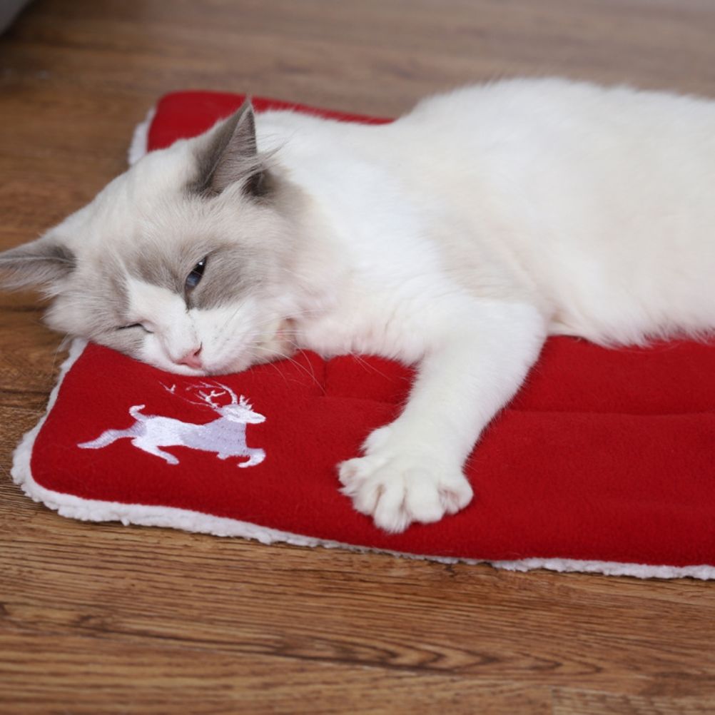Christmas Theme Pet Cat Dog Bed Mat Pad Soft Warm Thick Kennel Cage Sofa Mat for Small Medium Large Dogs Sleeping - Image 6