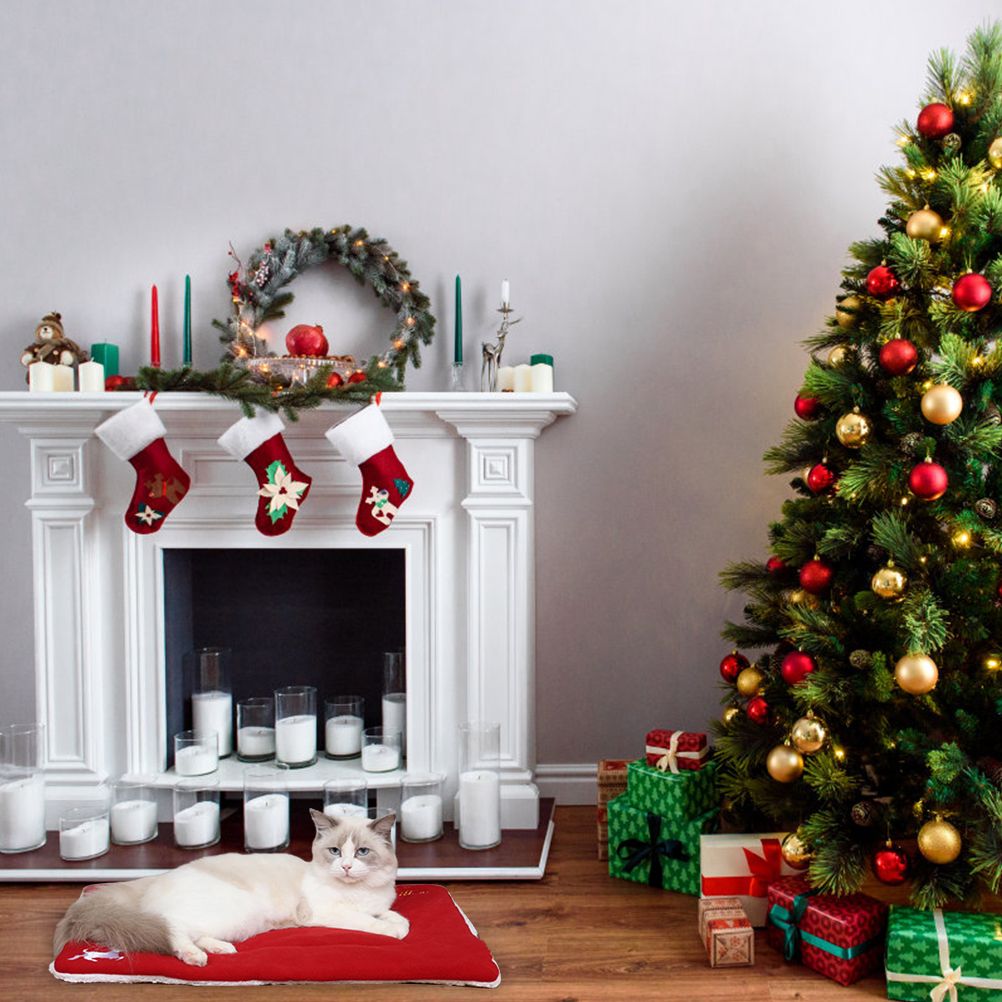 Christmas Theme Pet Cat Dog Bed Mat Pad Soft Warm Thick Kennel Cage Sofa Mat for Small Medium Large Dogs Sleeping - Image 7
