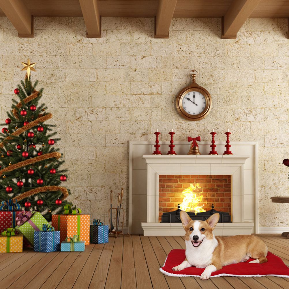 Christmas Theme Pet Cat Dog Bed Mat Pad Soft Warm Thick Kennel Cage Sofa Mat for Small Medium Large Dogs Sleeping - Image 8