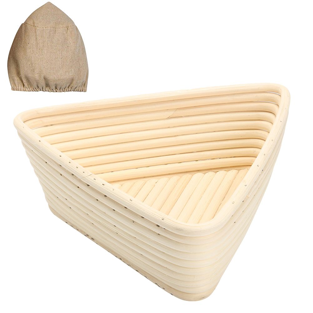 Triangle Bread Proofing Baskets with Liner Dough Rising Rattan Handmade Rattan Bowl - Image 1