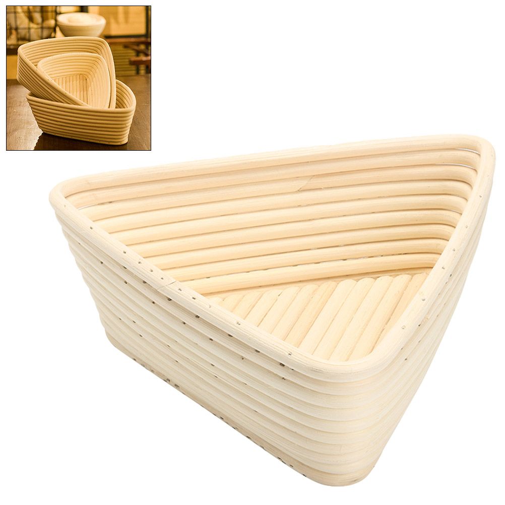 Triangle Bread Proofing Baskets with Liner Dough Rising Rattan Handmade Rattan Bowl - Image 3