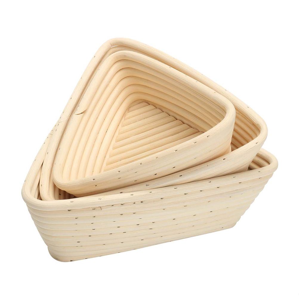 Triangle Bread Proofing Baskets with Liner Dough Rising Rattan Handmade Rattan Bowl - Image 5