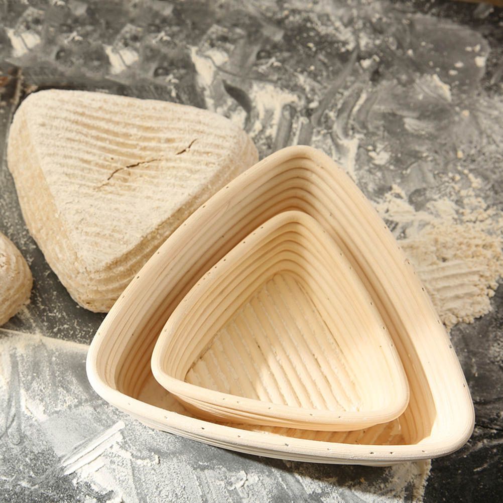 Triangle Bread Proofing Baskets with Liner Dough Rising Rattan Handmade Rattan Bowl - Image 7