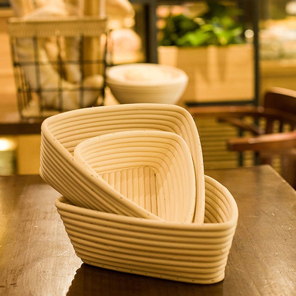 Triangle Bread Proofing Baskets with Liner Dough Rising Rattan Handmade Rattan Bowl - Image 8