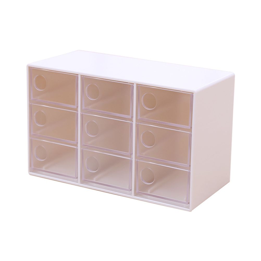 Mini 9 Grid Drawer Desk Storage Box Plastic Storage Organizer for Home Office - Image 1