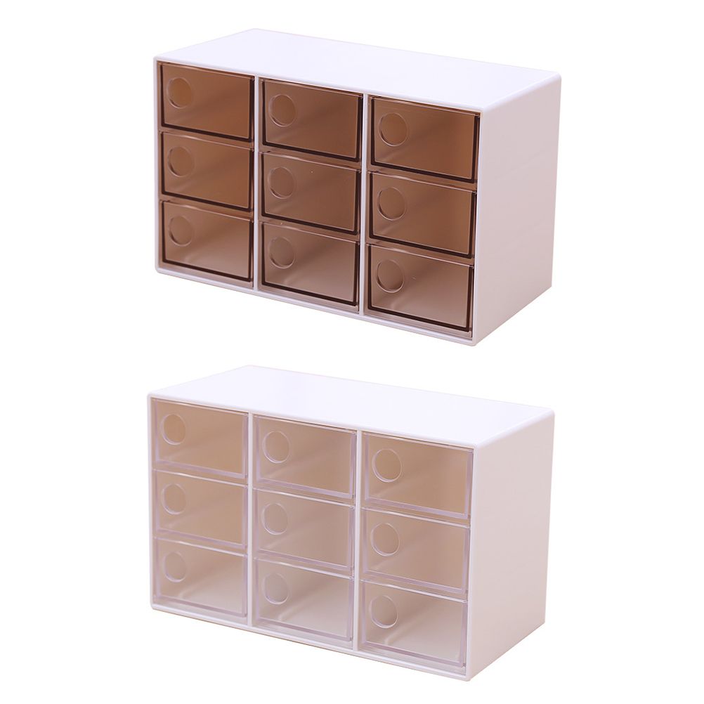 Mini 9 Grid Drawer Desk Storage Box Plastic Storage Organizer for Home Office - Image 3