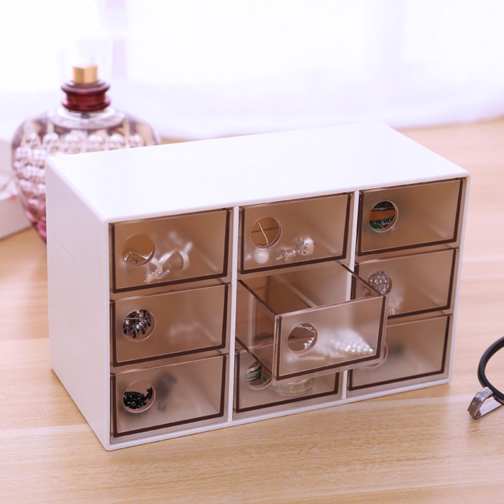 Mini 9 Grid Drawer Desk Storage Box Plastic Storage Organizer for Home Office - Image 5