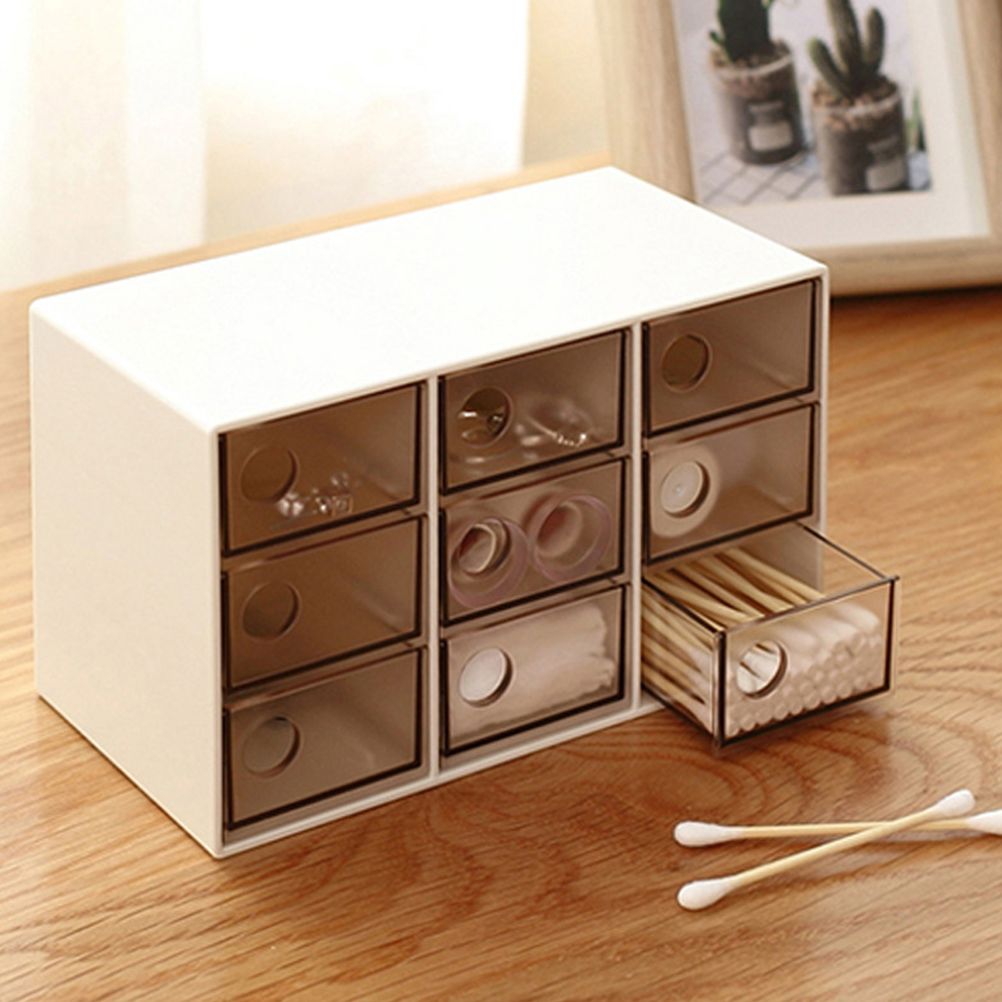 Mini 9 Grid Drawer Desk Storage Box Plastic Storage Organizer for Home Office - Image 7