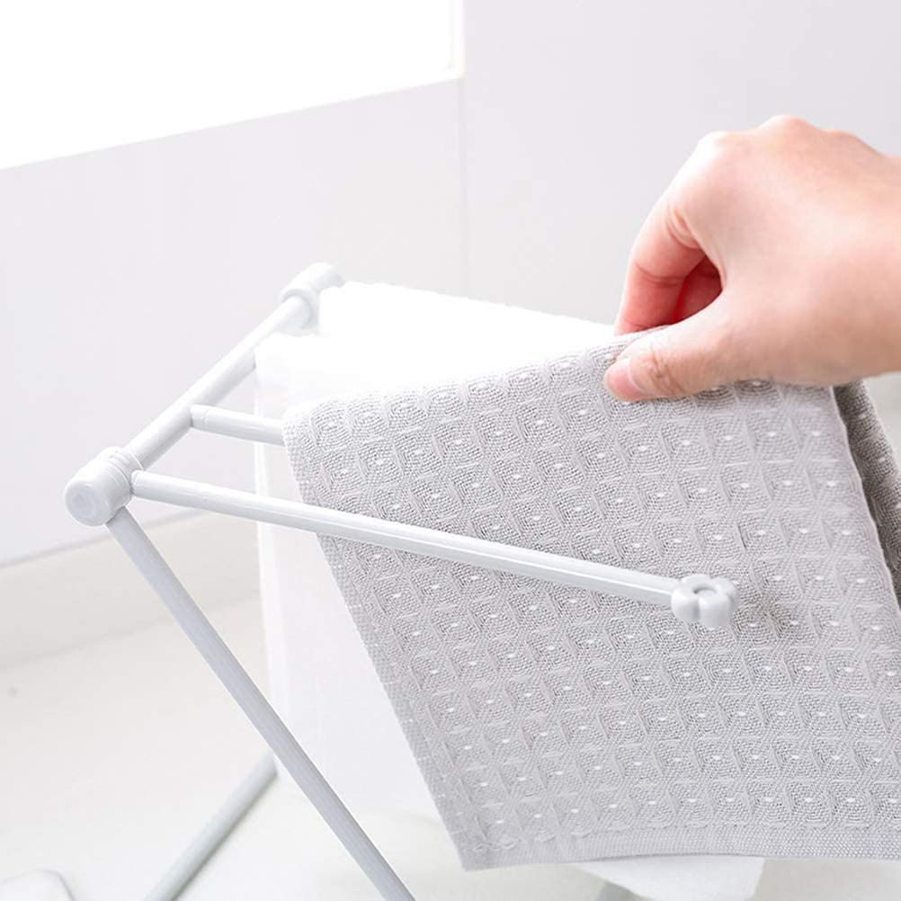 Countertop Kitchen Towel Rack Foldable Fingertip Towel Holder Dishcloth Hanger for Bathroom Vanity Countertops - Image 4