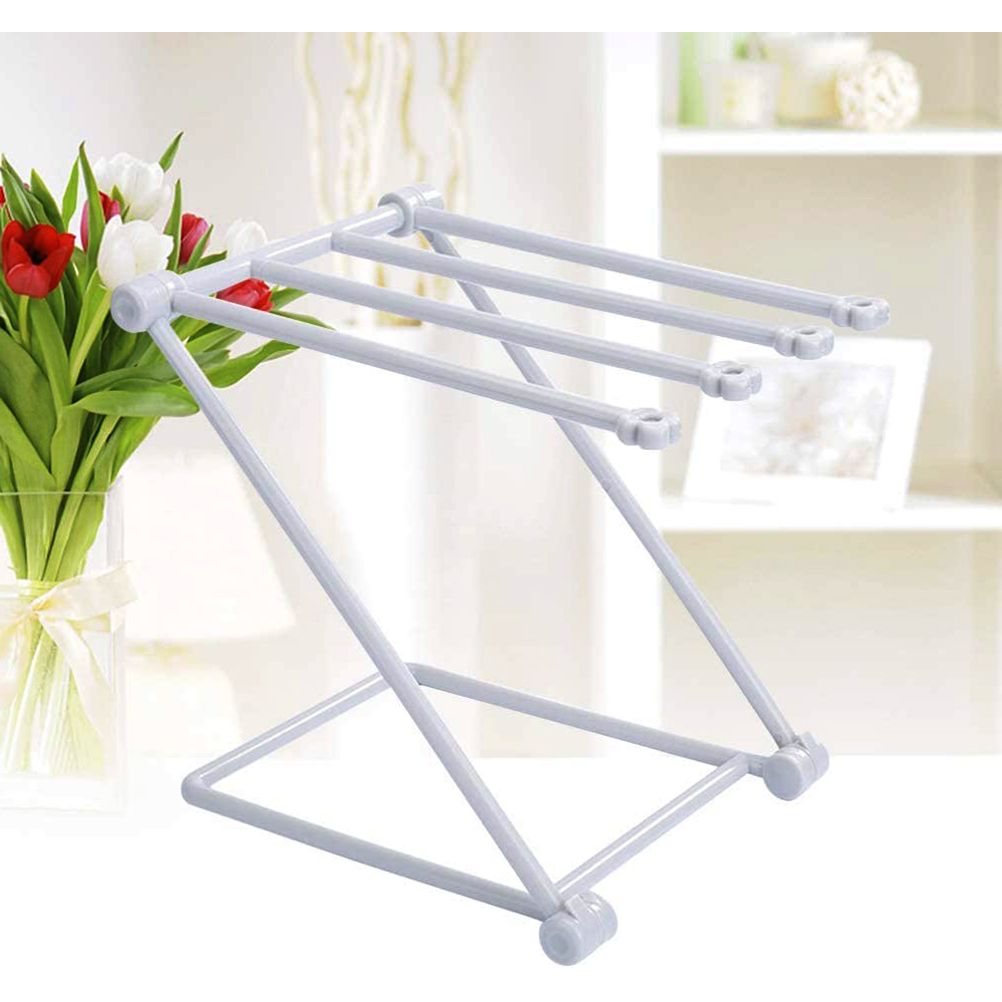 Countertop Kitchen Towel Rack Foldable Fingertip Towel Holder Dishcloth Hanger for Bathroom Vanity Countertops - Image 6