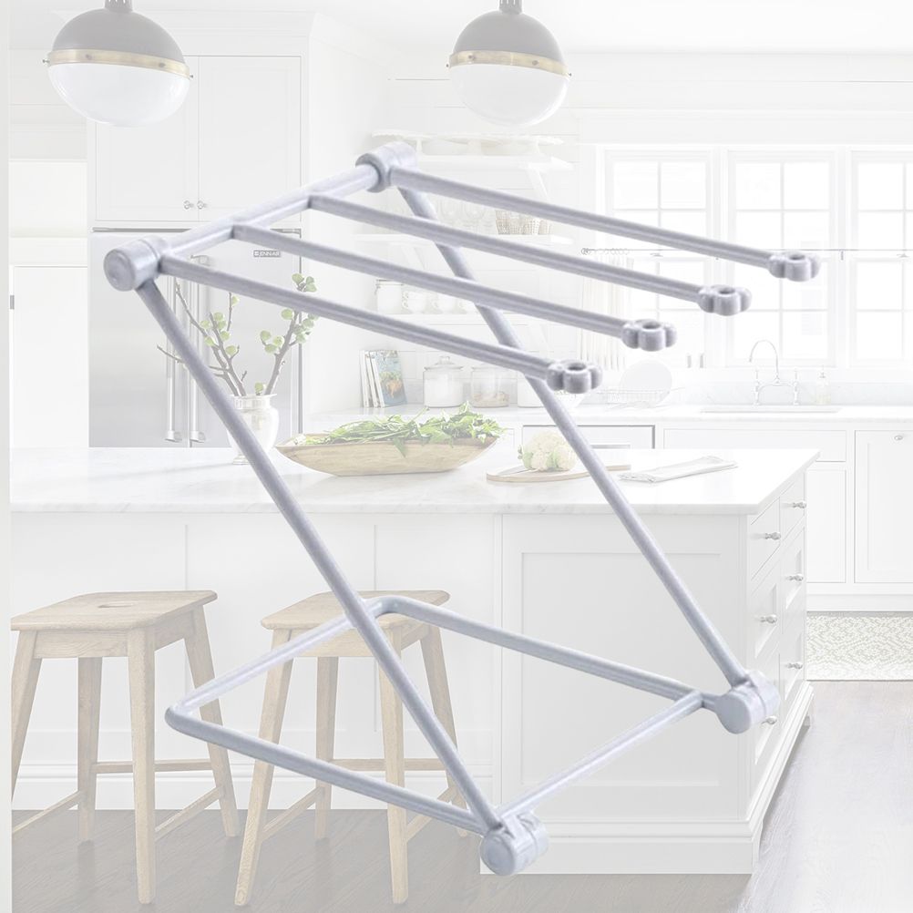 Countertop Kitchen Towel Rack Foldable Fingertip Towel Holder Dishcloth Hanger for Bathroom Vanity Countertops - Image 7