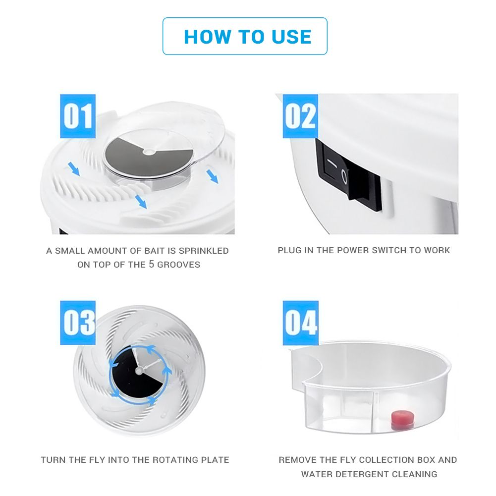 1PCS Electric Fly Trap Device with Trapping Food Electric Flycatcher Artifact - Image 4