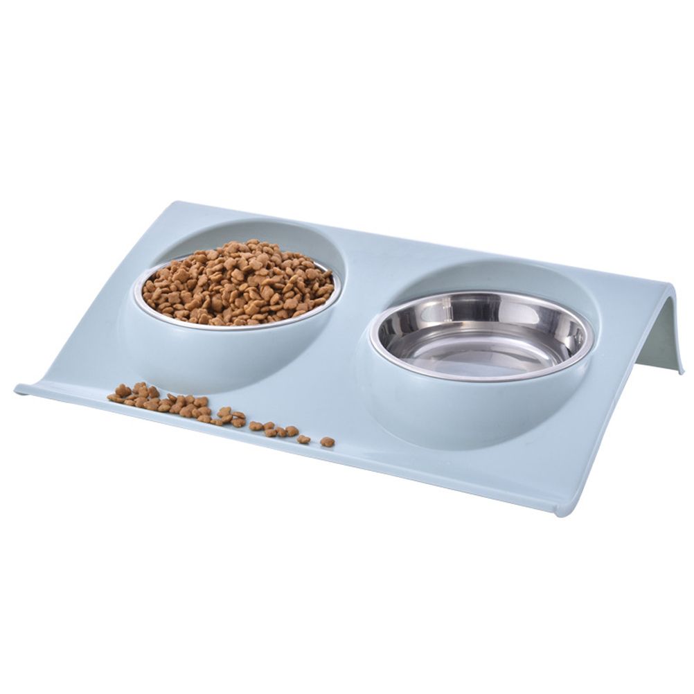 Double Bowls for Dog Stainless Steel Pet Bowl Splashproof Feeding Bowl for Pet - Image 1