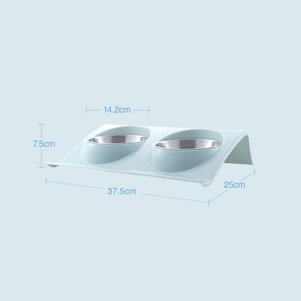 Double Bowls for Dog Stainless Steel Pet Bowl Splashproof Feeding Bowl for Pet - Image 2