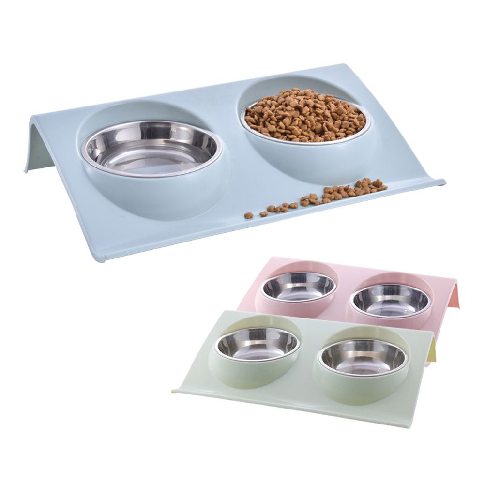 Double Bowls for Dog Stainless Steel Pet Bowl Splashproof Feeding Bowl for Pet - Image 7