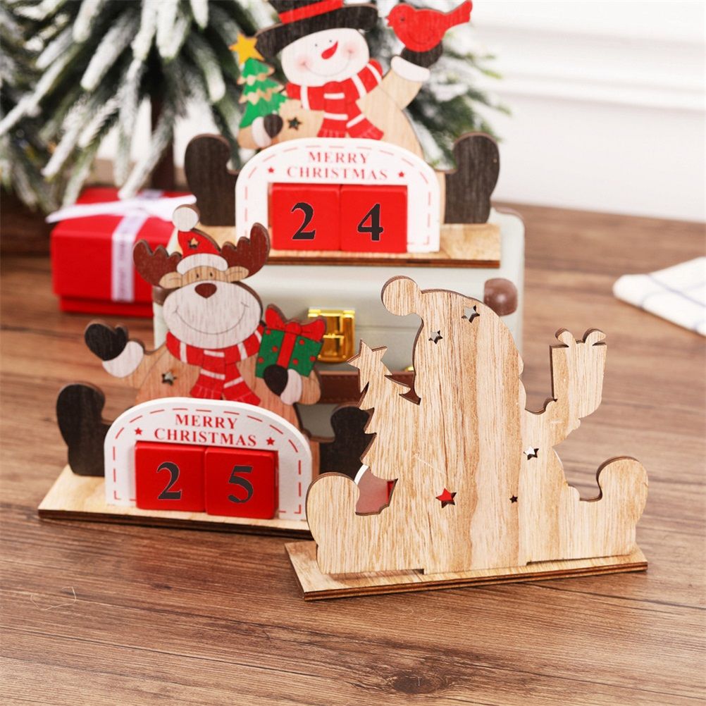 Christmas Countdown Calendar Santa Claus Snowman Elk Calendar Cartoon Advent Calendar DIY Craft for New Year Party Decor - Image 3