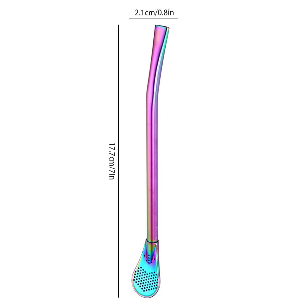 2 in 1 Stainless Steel Straw Spoon Stainless Steel Straw Mate Multifunctional Nontoxic Strainer Spoon - Image 6