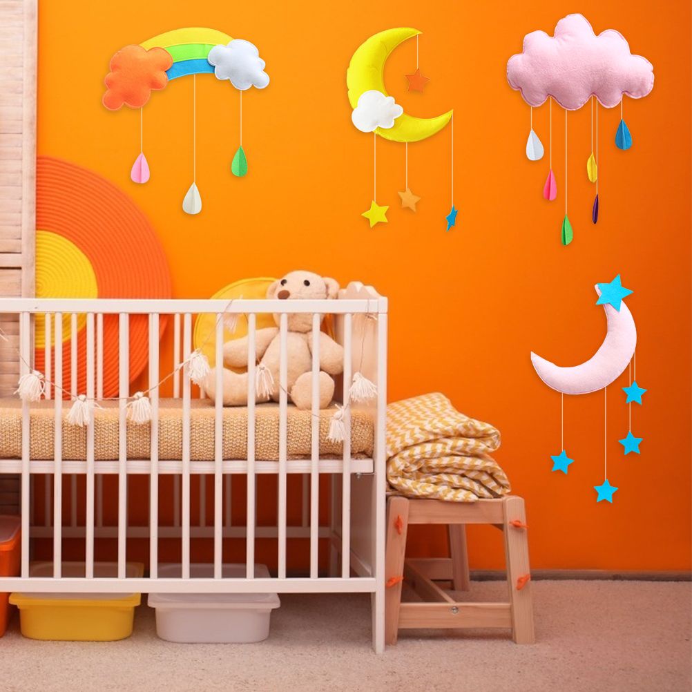 Ceiling Mobile Hanging Cloud Decorations Rainbow Mobile Cloud Ceiling Decor Durable Portable Felt Floating Cloud Room Decoration Pendant - Image 3