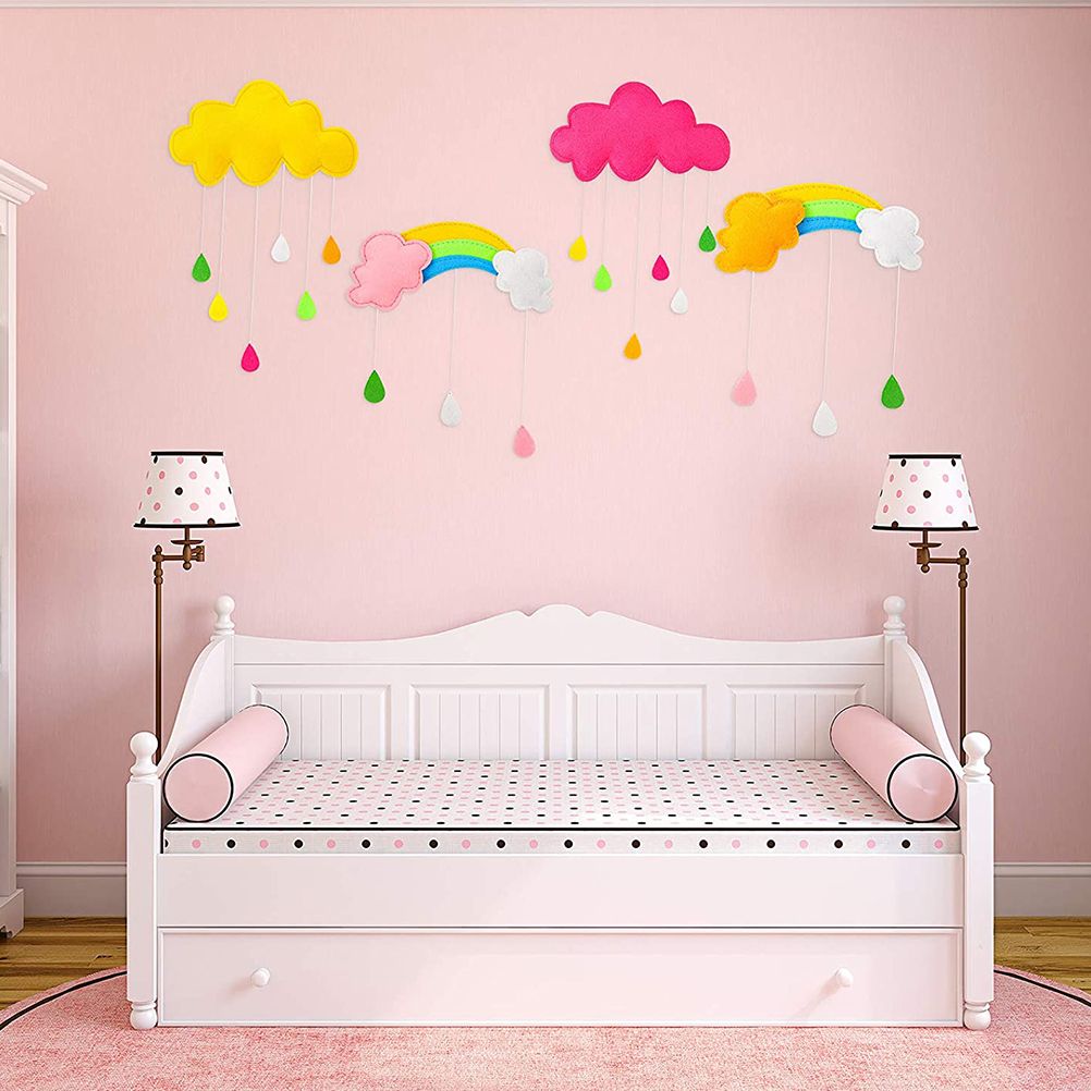 Ceiling Mobile Hanging Cloud Decorations Rainbow Mobile Cloud Ceiling Decor Durable Portable Felt Floating Cloud Room Decoration Pendant - Image 6
