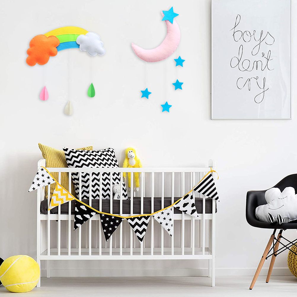 Ceiling Mobile Hanging Cloud Decorations Rainbow Mobile Cloud Ceiling Decor Durable Portable Felt Floating Cloud Room Decoration Pendant - Image 7