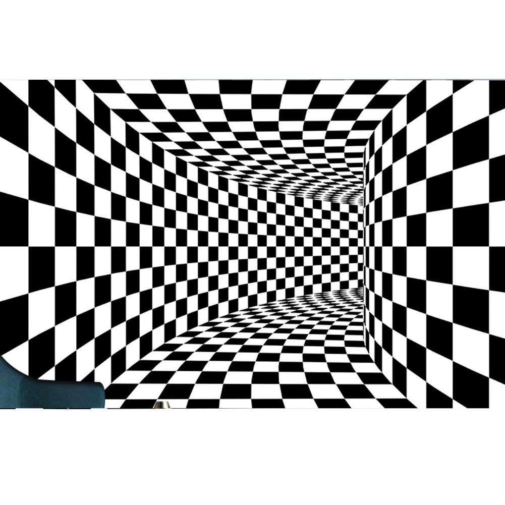 Black and White Checkered 3D Visual Effect Floor Rug Mat Bedroom Carpet for Kids Room Nursery - Image 4