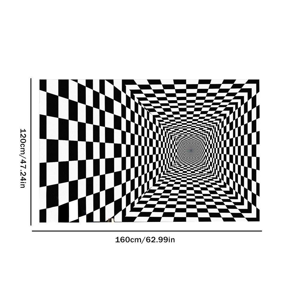 Black and White Checkered 3D Visual Effect Floor Rug Mat Bedroom Carpet for Kids Room Nursery - Image 7