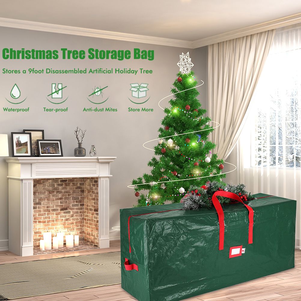 Christmas Tree Storage Bag Holiday Storage Case Waterproof Zippered Bag with Carrying Handles - Image 4