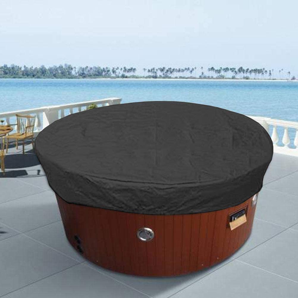 Round Hot Tub Cover Pool Dust Cover Bathtub Drawstring Oxford Cloth Cover for Outdoor Pool Brown - Image 5