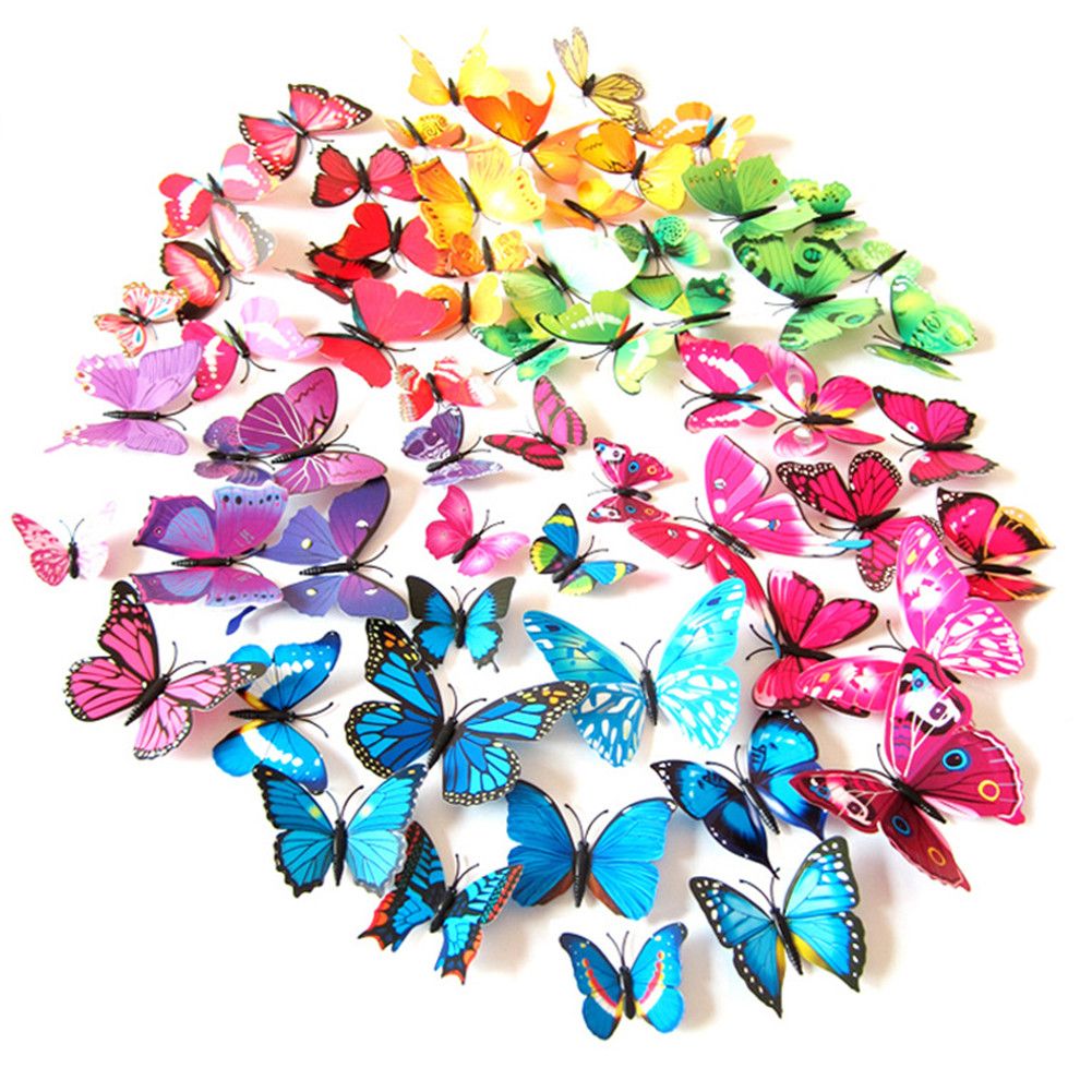 12Pcs 3D Stereoscopic Butterfly Wall Stickers Home Living Room Decor - Image 4