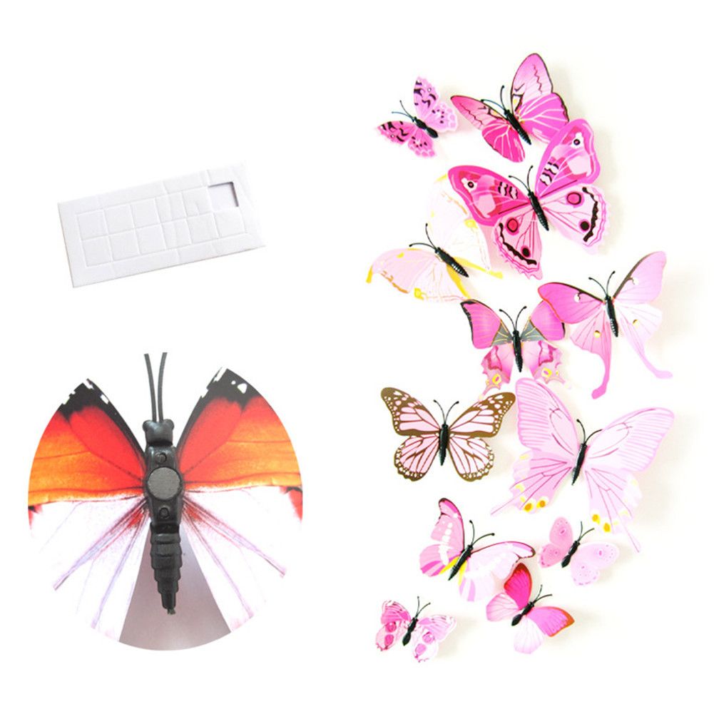 12Pcs 3D Stereoscopic Butterfly Wall Stickers Home Living Room Decor - Image 5