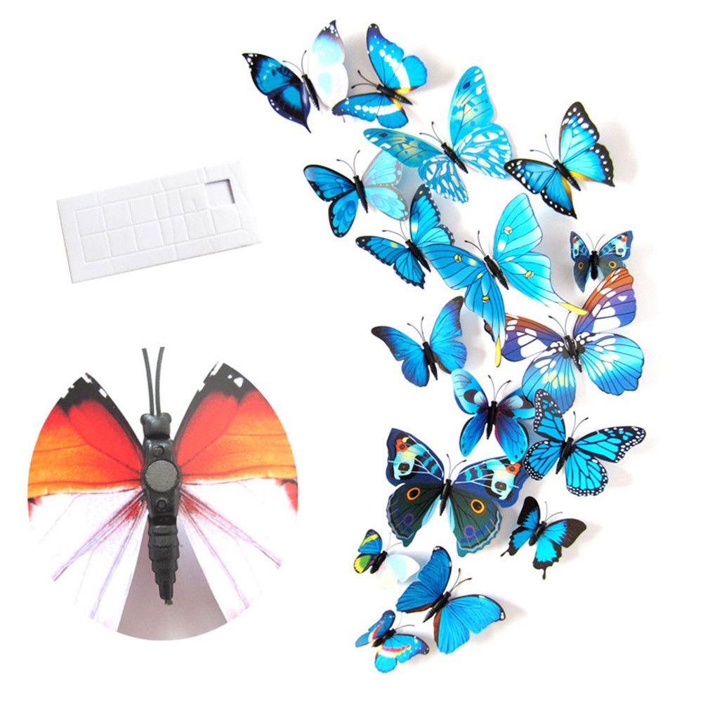 12Pcs 3D Stereoscopic Butterfly Wall Stickers Home Living Room Decor - Image 6