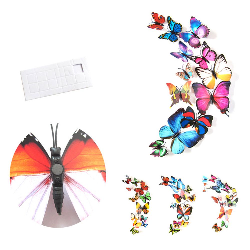 12Pcs 3D Stereoscopic Butterfly Wall Stickers Home Living Room Decor - Image 7