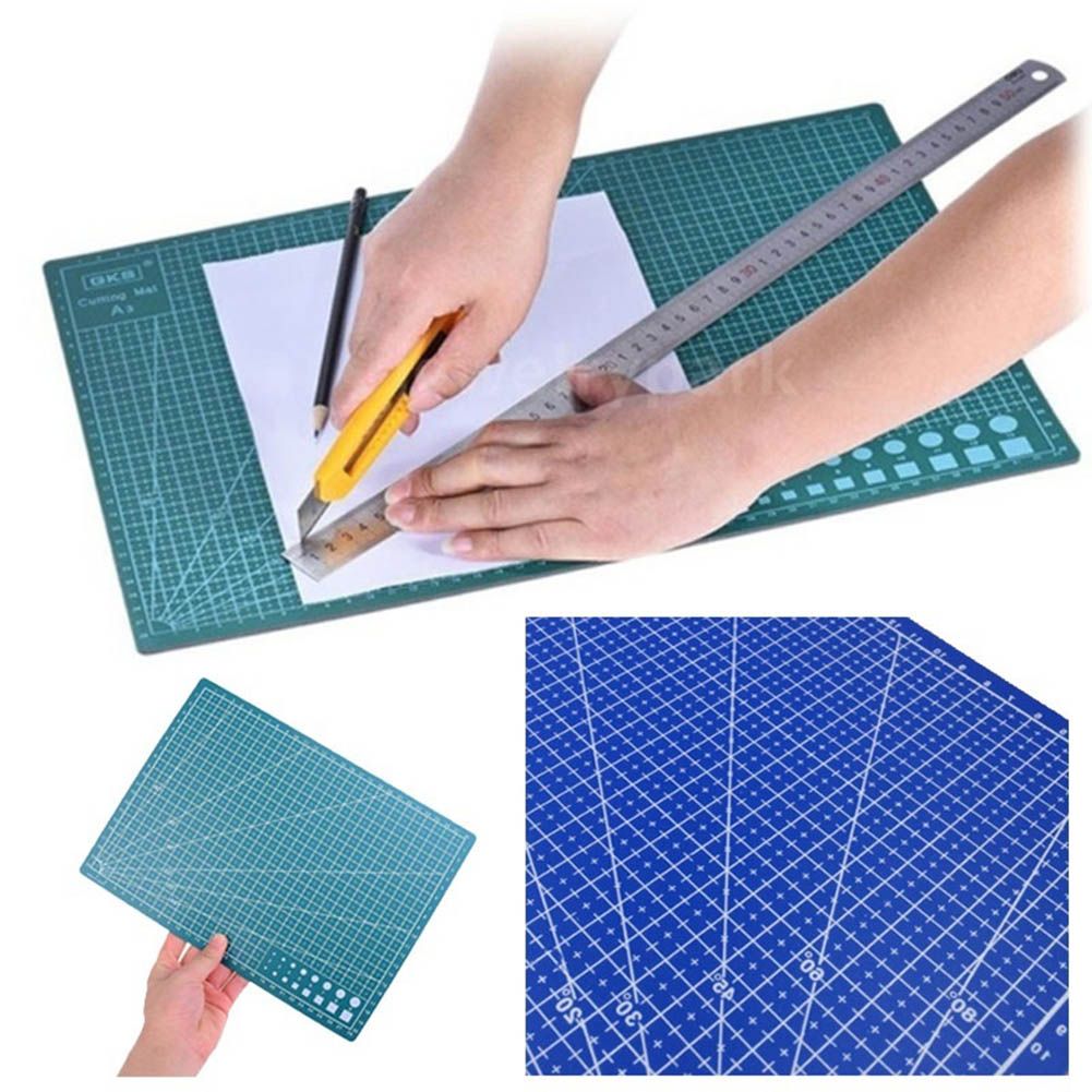 A4 PVC Grid Lines Cutting Board Professional Self Healing Cutting Mat Multipurpose for Quilting Sewing Scrapbooking DIY Craft Blue - Image 3