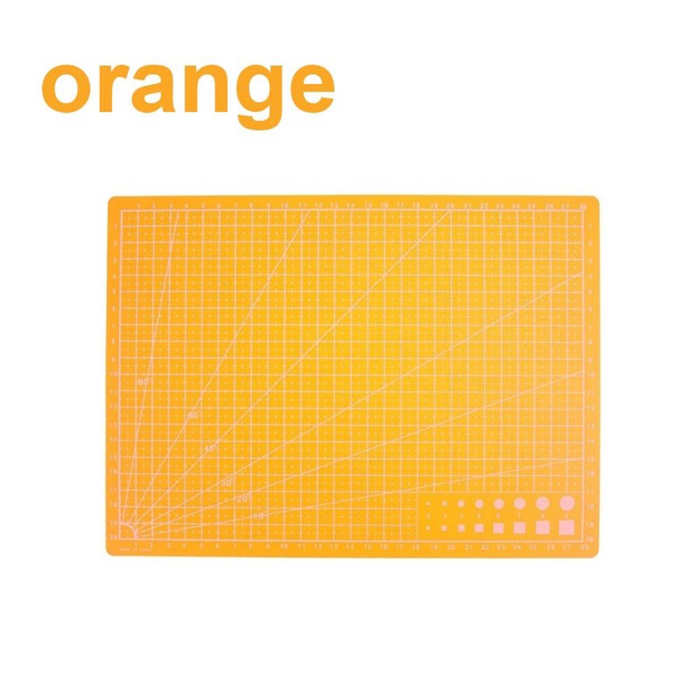A4 PVC Grid Lines Cutting Board Professional Self Healing Cutting Mat Multipurpose for Quilting Sewing Scrapbooking DIY Craft Orange - Image 1