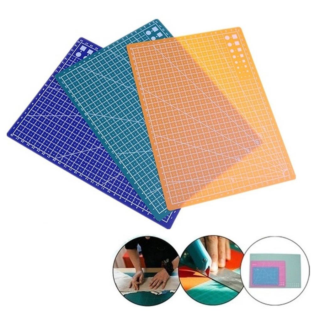 A4 PVC Grid Lines Cutting Board Professional Self Healing Cutting Mat Multipurpose for Quilting Sewing Scrapbooking DIY Craft Orange - Image 2